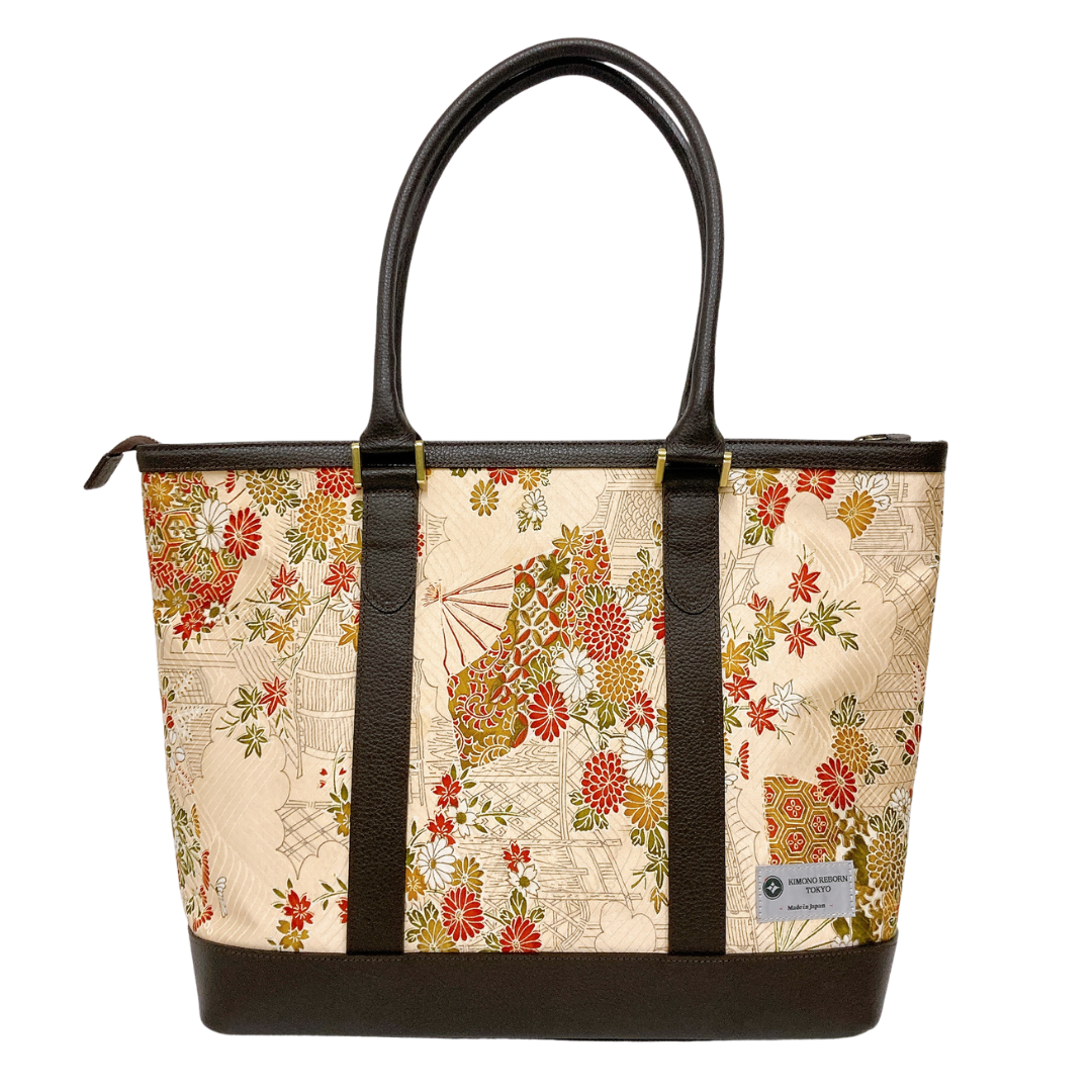 Kimono Leather Tote bag 029 Brown – TOKYO KIMONO SHOES