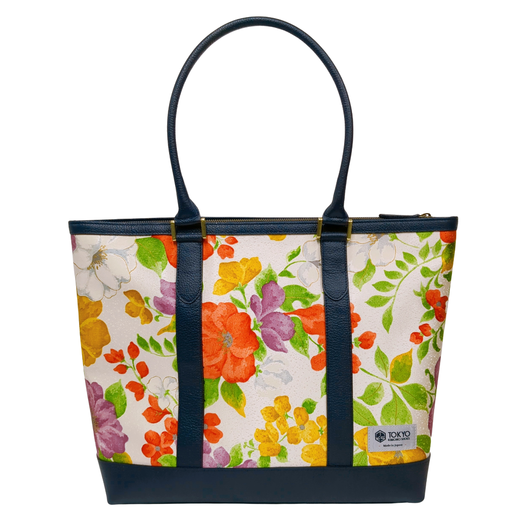 Kimono Leather Tote bag 068 Navy – TOKYO KIMONO SHOES