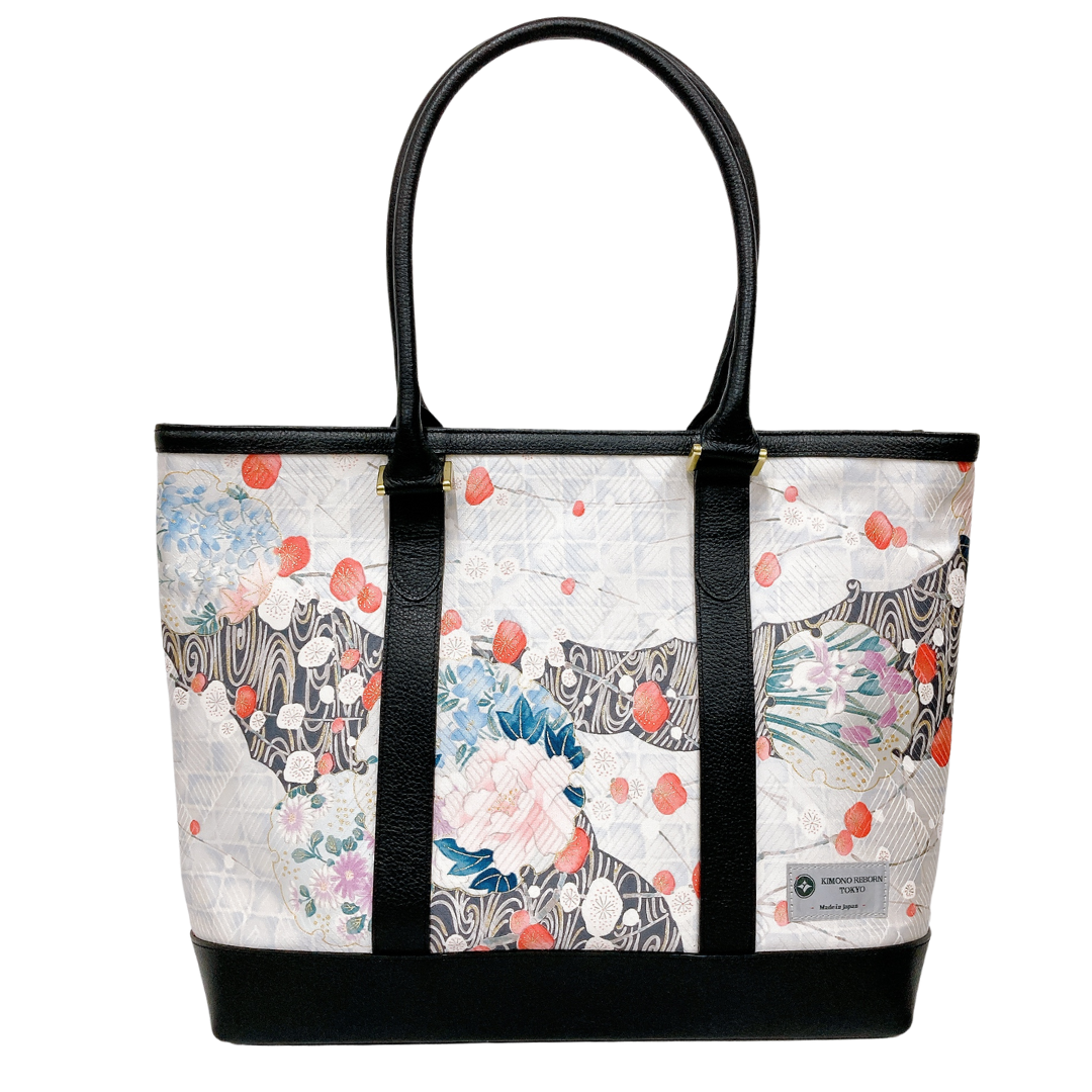 Kimono Leather Tote bag 034 Black