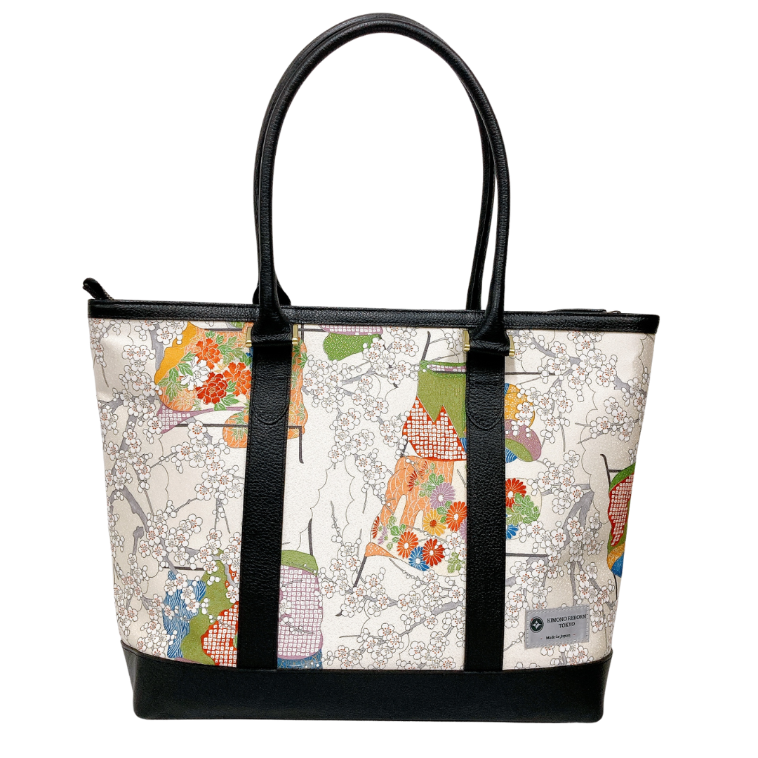Kimono Leather Tote bag 037 Black