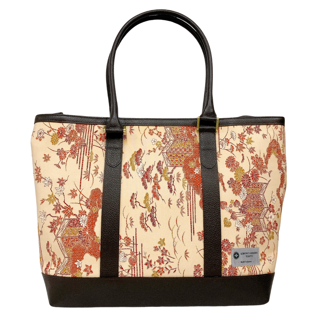 Kimono Leather Tote bag 039 Brown