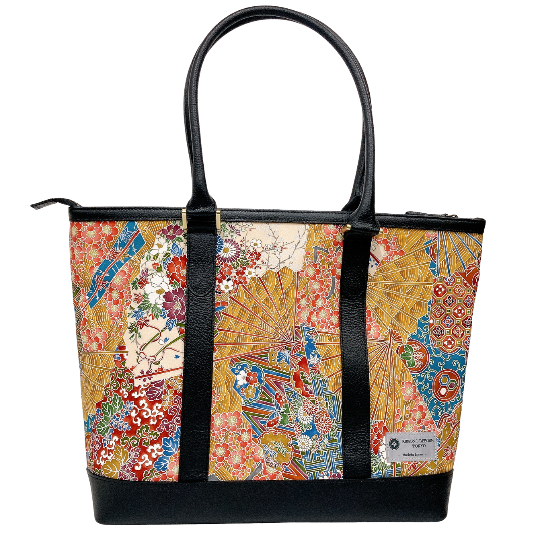 Kimono Leather Tote bag 042 Black