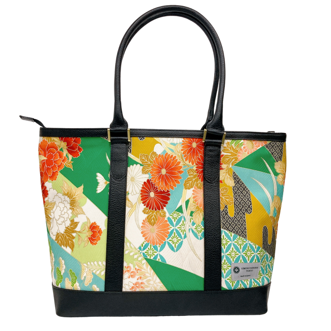 Kimono Leather Tote bag 043 Black