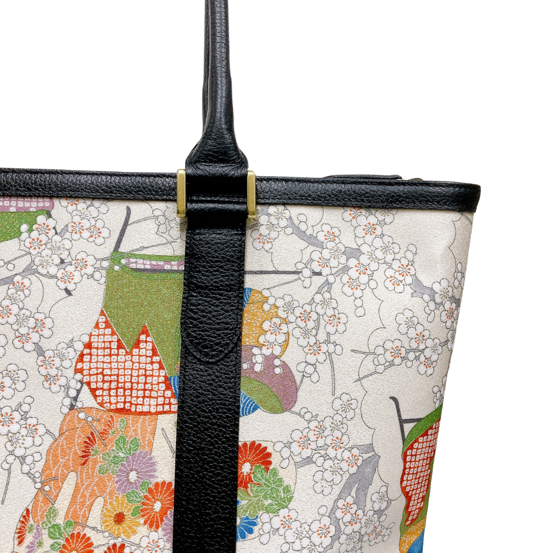 Kimono Leather Tote bag 037 Black