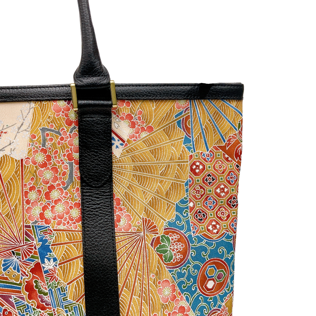 Kimono Leather Tote bag 042 Black