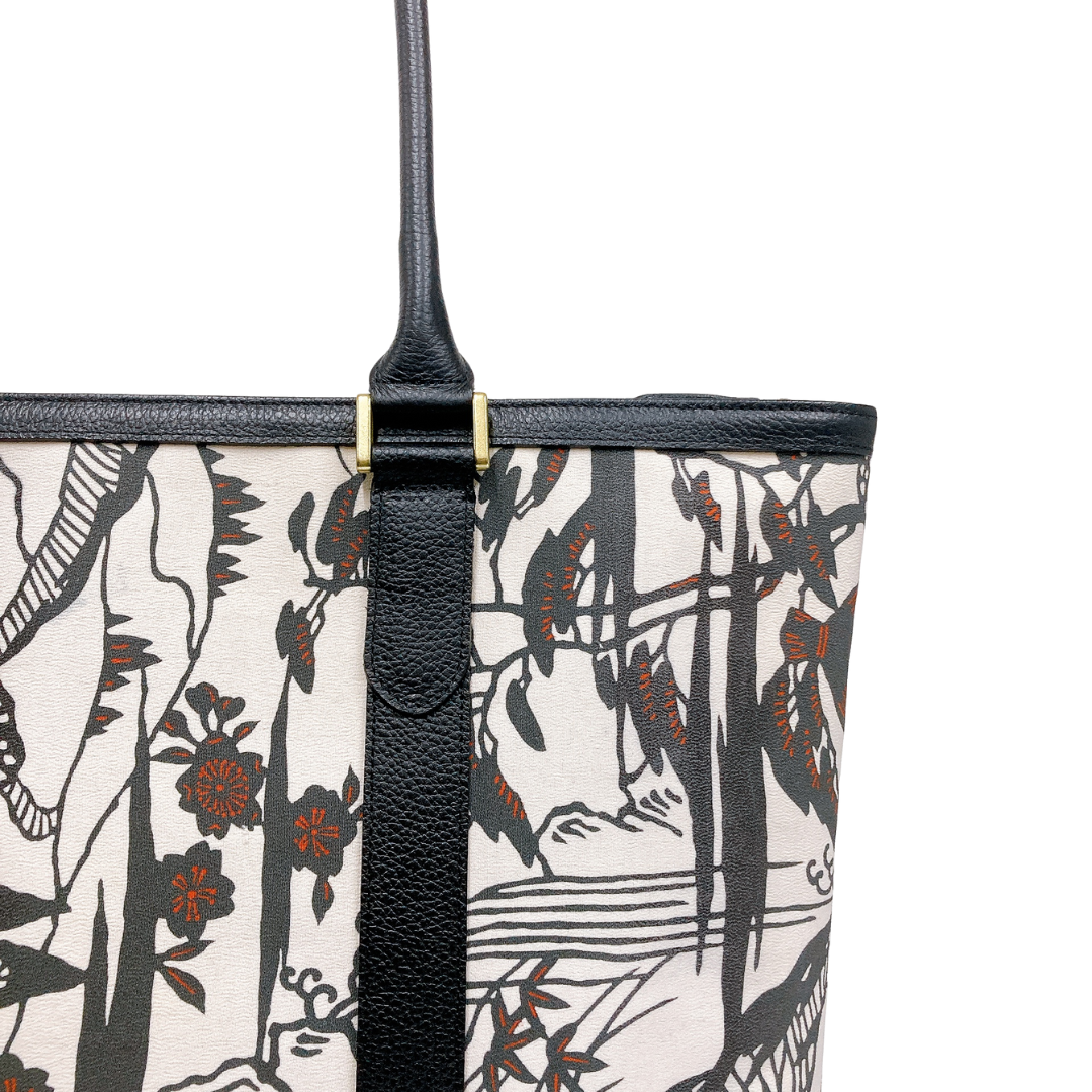 Kimono Leather Tote bag 049 Black