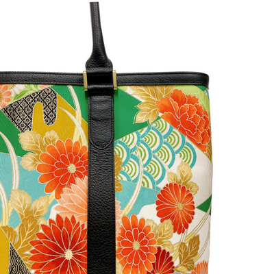 Kimono Leather Tote bag 043 Black