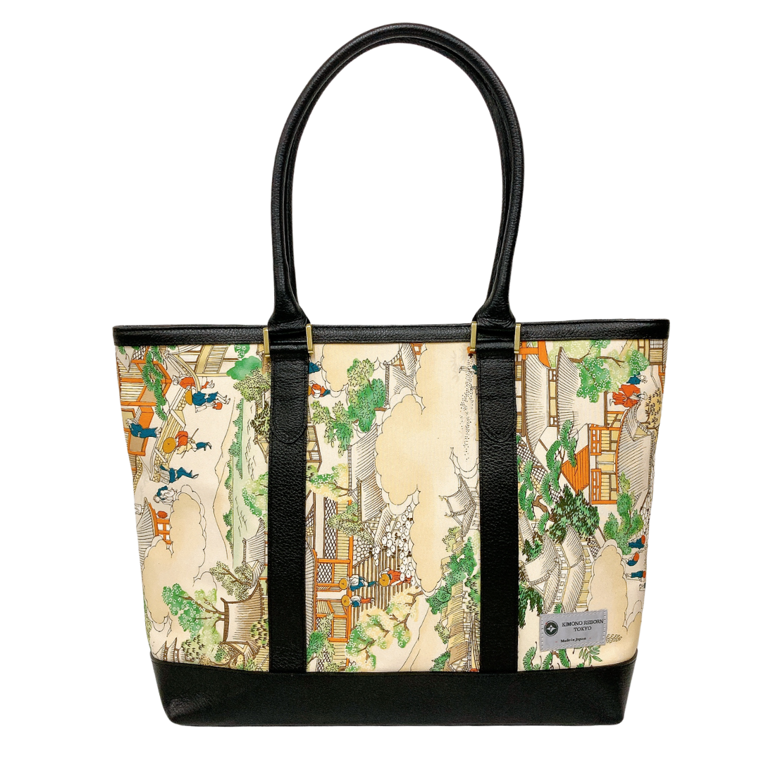 Kimono Leather Tote bag 022 Black