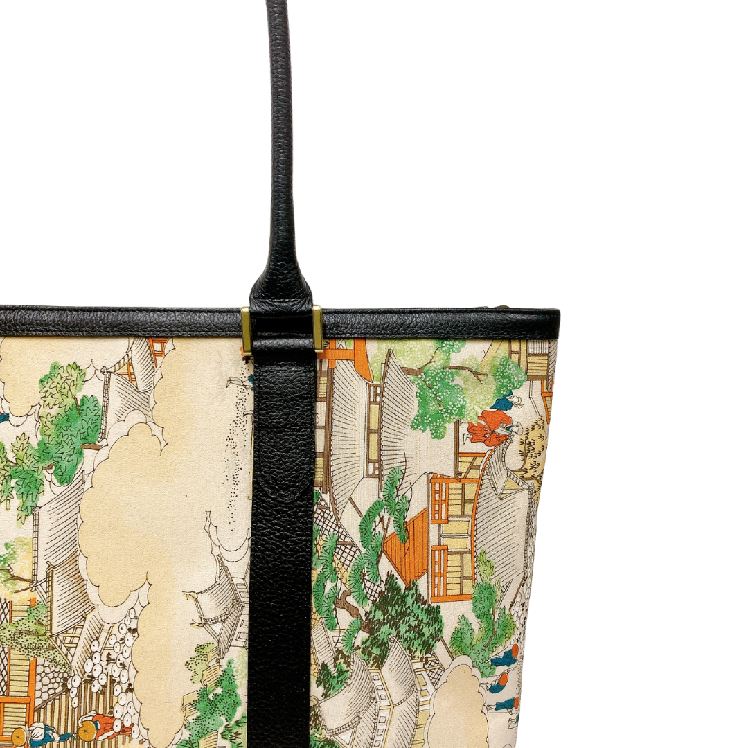 Kimono Leather Tote bag 022 Black