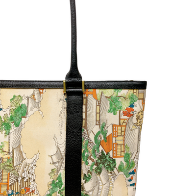 Kimono Leather Tote bag 022 Black