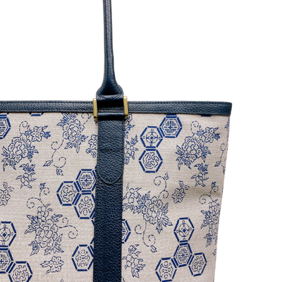 Kimono Leather Tote bag 055 Navy
