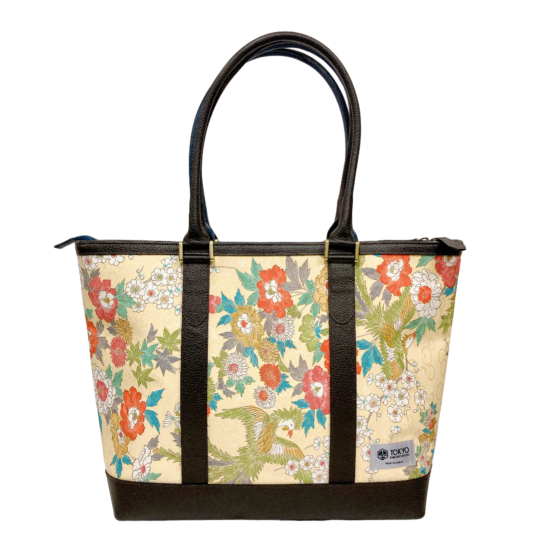 Kimono Leather Tote bag 053 Brown