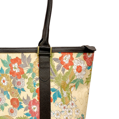 Kimono Leather Tote bag 053 Brown