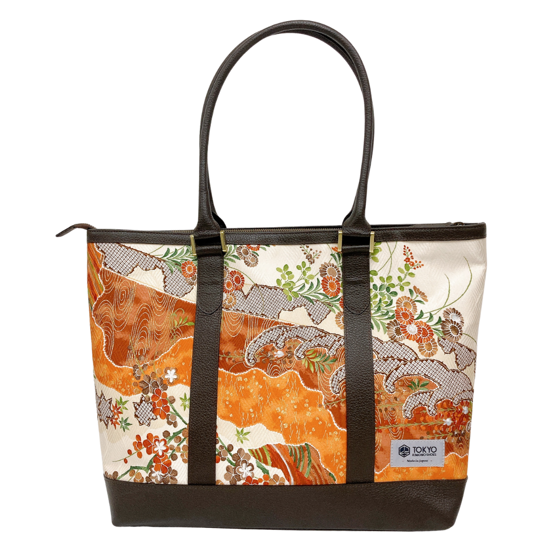 Kimono Leather Tote bag 052 Brown