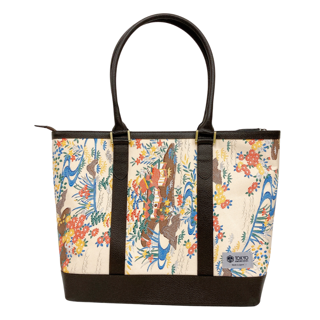 Kimono Leather Tote bag 045 Brown