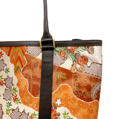 Kimono Leather Tote bag 052 Brown