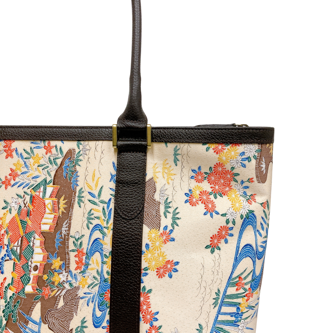 Kimono Leather Tote bag 045 Brown