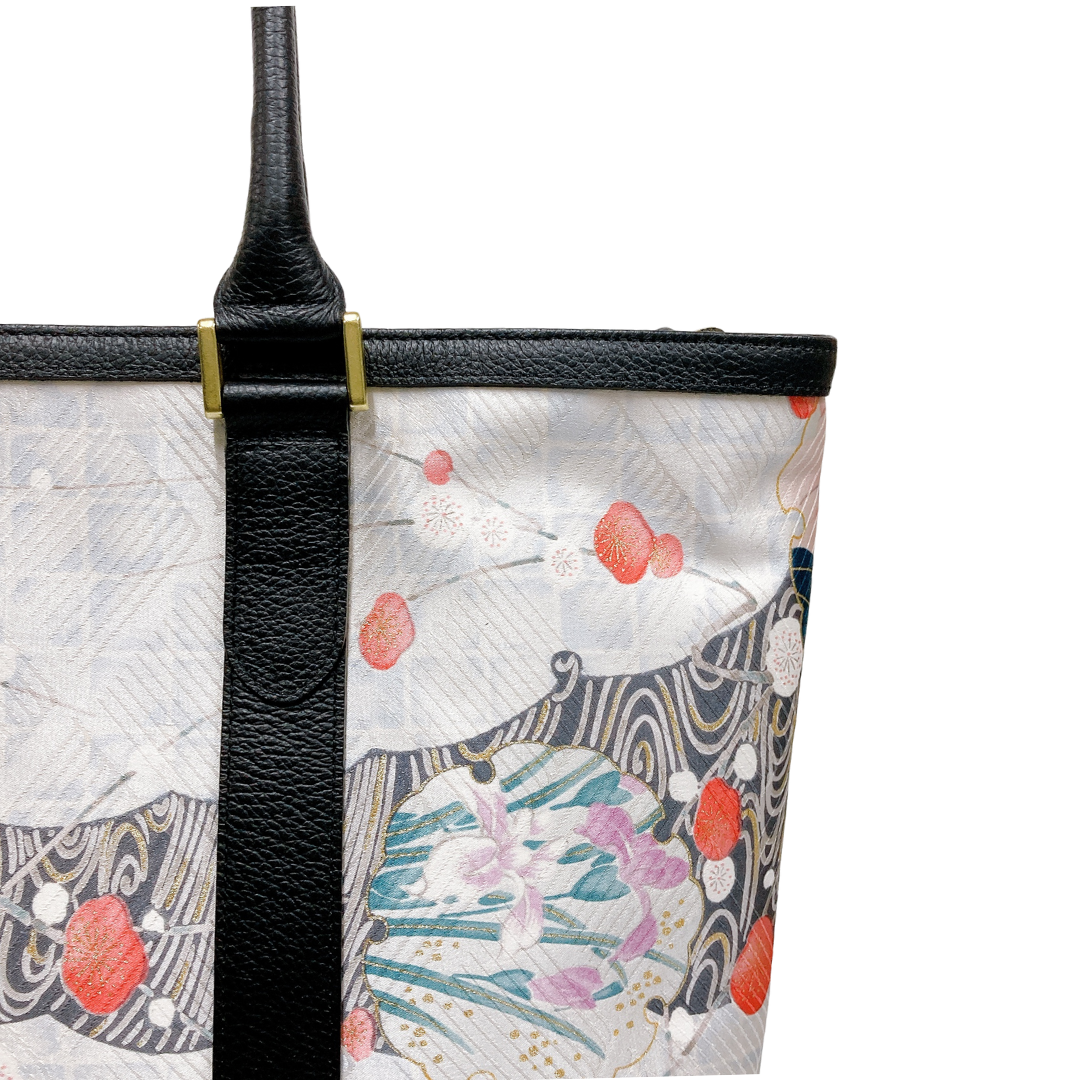 Kimono Leather Tote bag 034 Black