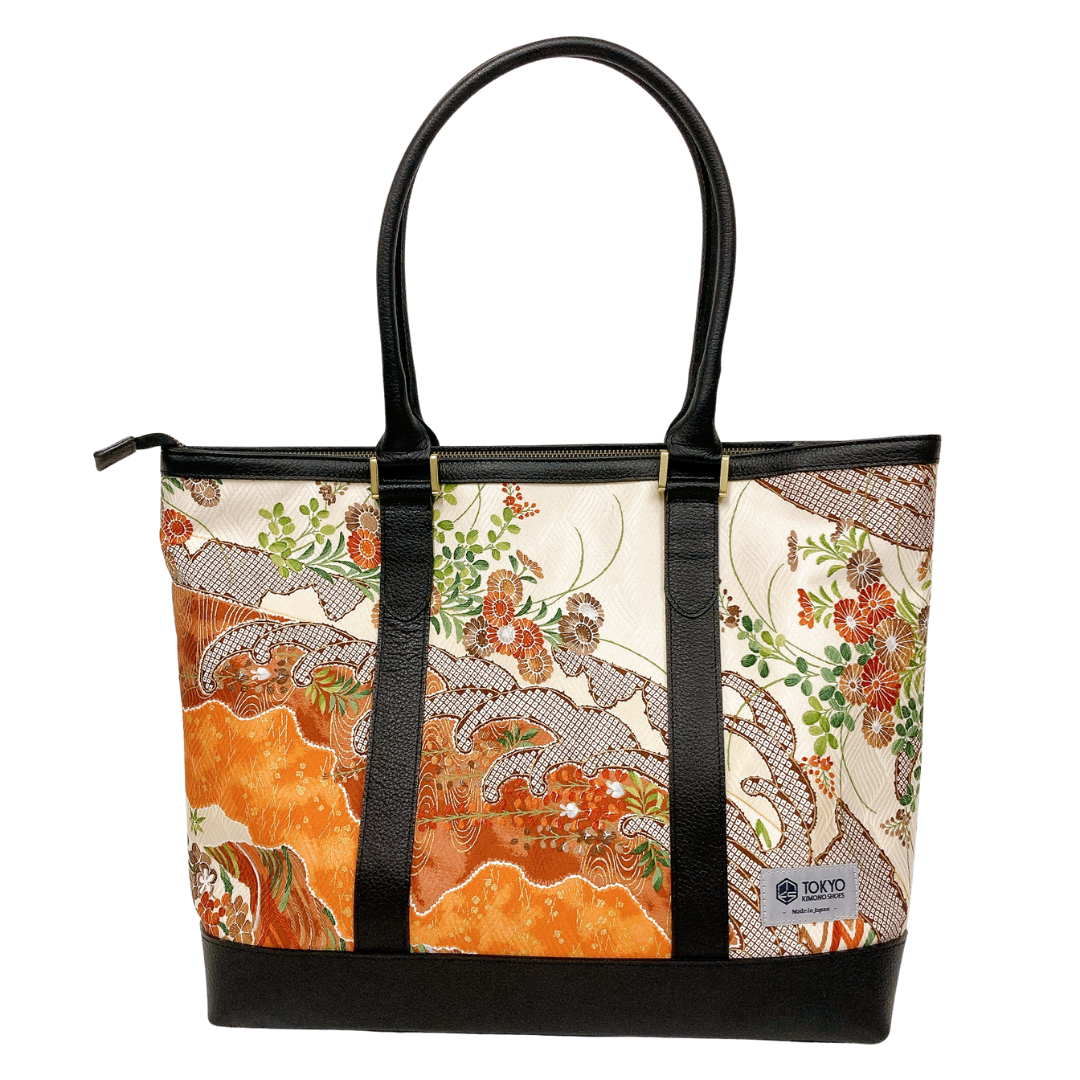 Kimono Leather Tote bag 052 Black