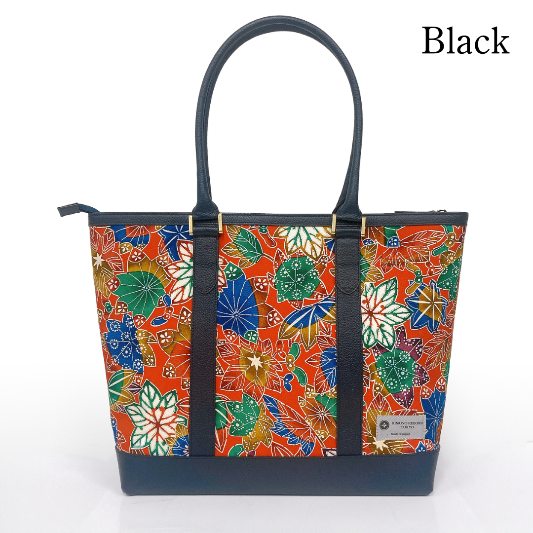 Kimono Leather Tote bag 002 Black