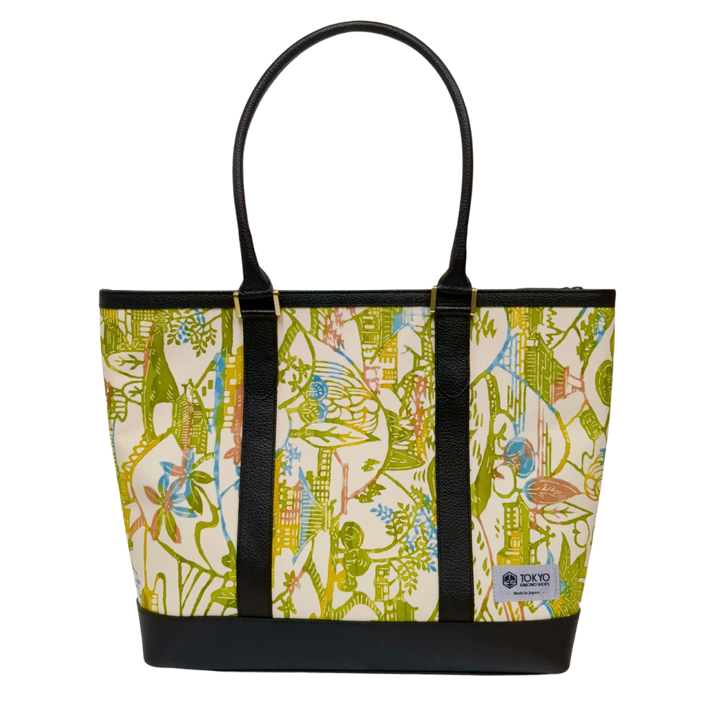 Kimono Leather Tote bag 060 Black – TOKYO KIMONO SHOES