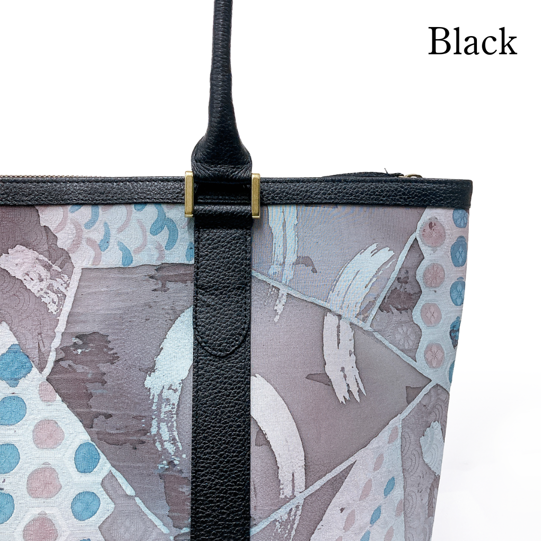 Kimono Leather Tote bag 006 Black