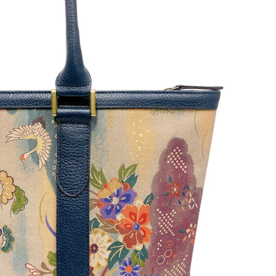 Kimono Leather Tote bag 030 Navy