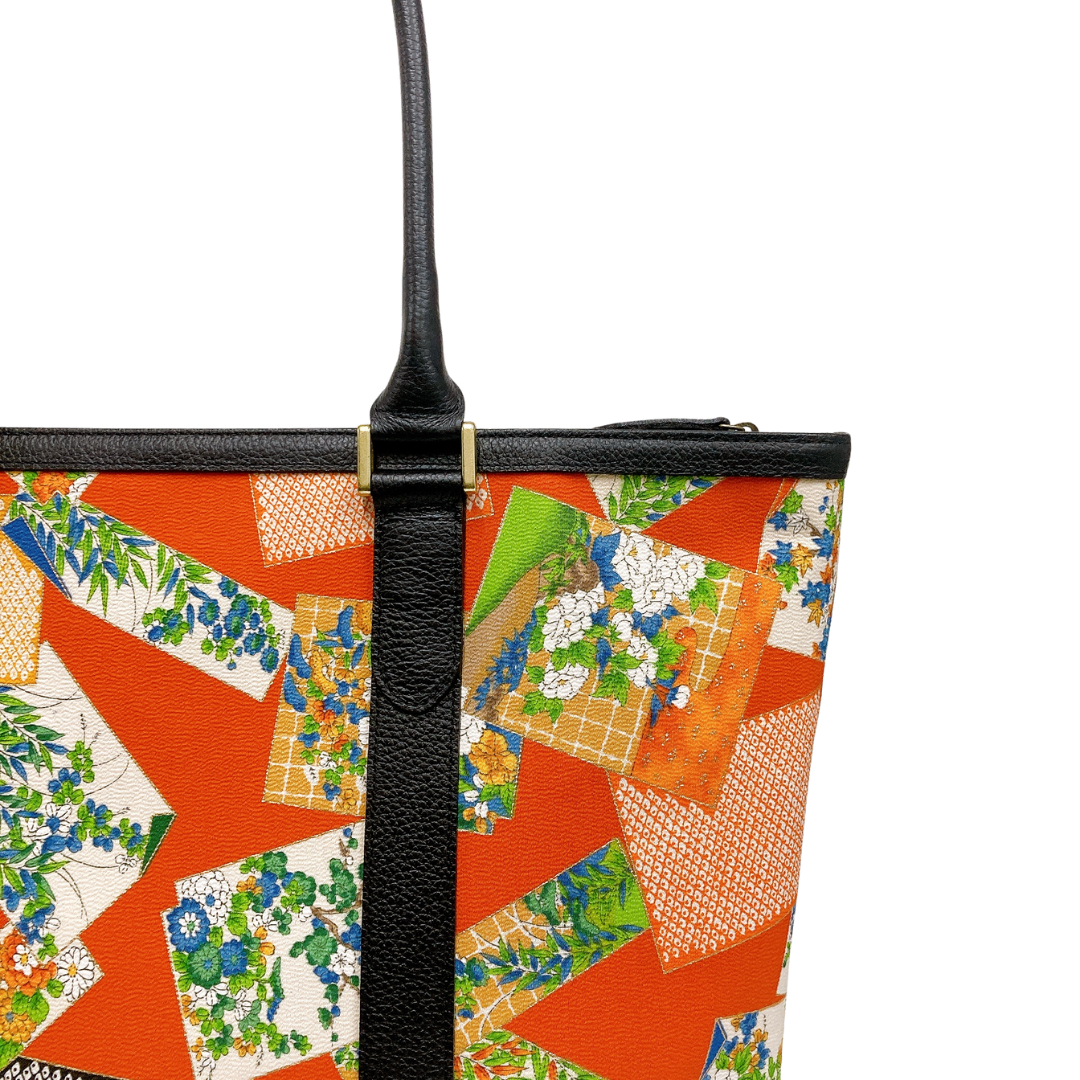 Kimono Leather Tote bag 046 Black