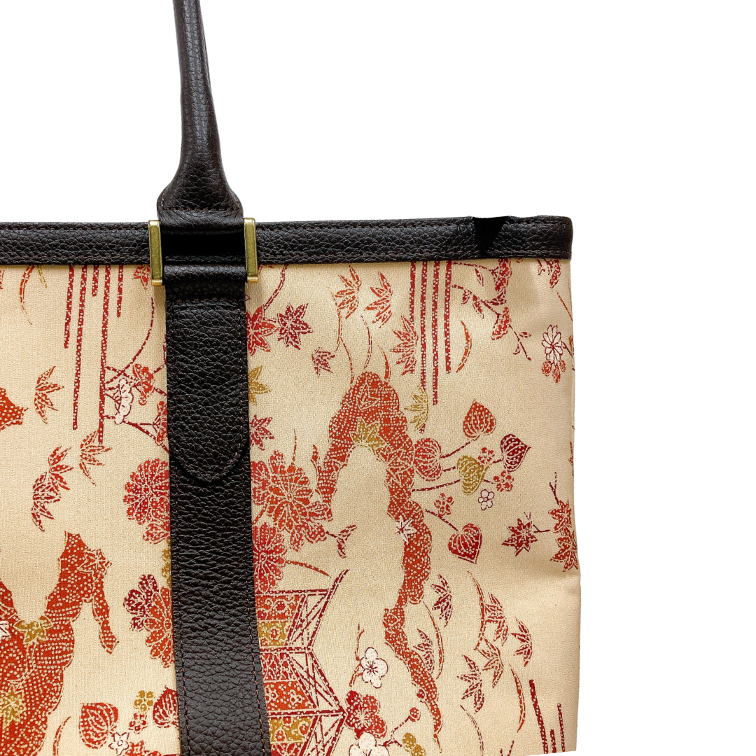 Kimono Leather Tote bag 039 Brown