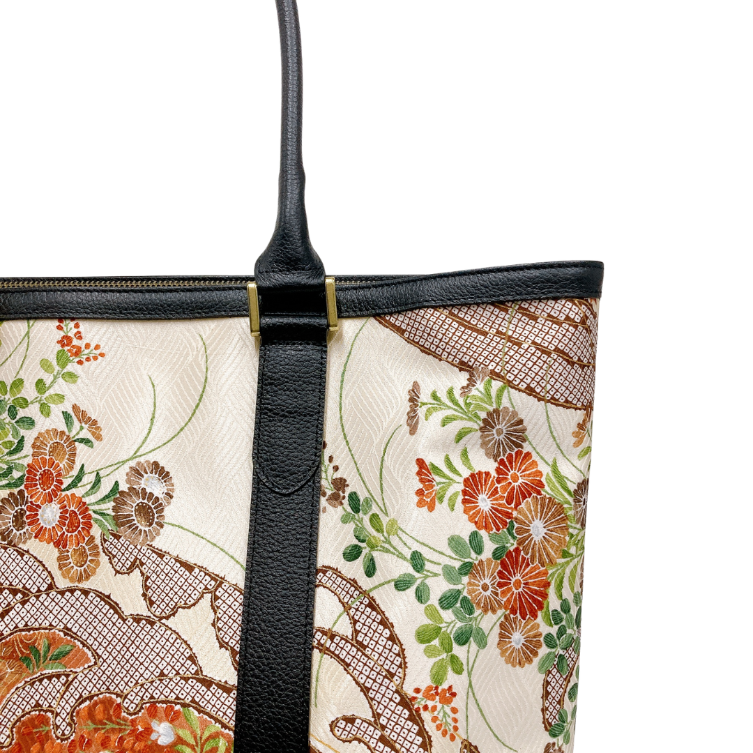 Kimono Leather Tote bag 052 Black