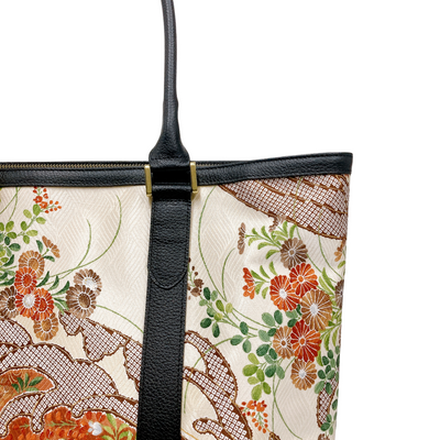 Kimono Leather Tote bag 052 Black