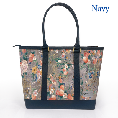 Kimono Leather Tote bag 001 Navy