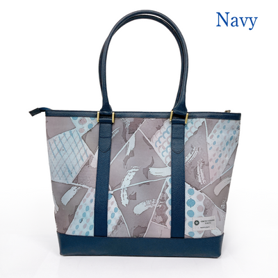 Kimono Leather Tote bag 006 Navy