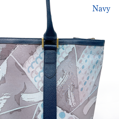 Kimono Leather Tote bag 006 Navy