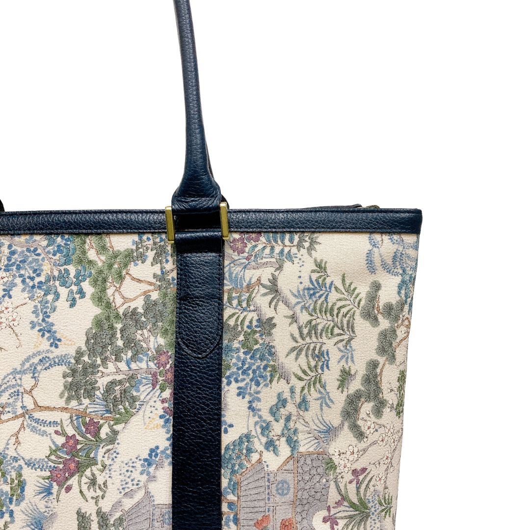 Kimono Leather Tote bag 031 Navy
