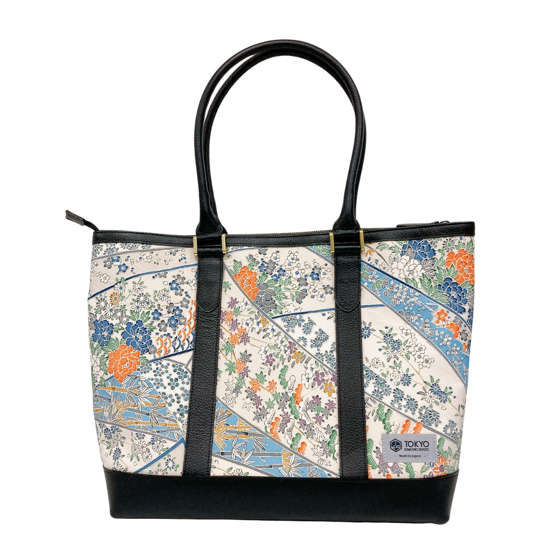 Kimono Leather Tote bag 050 Black