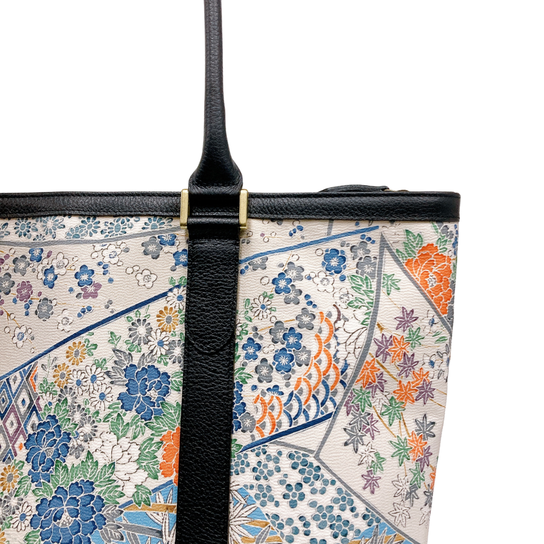 Kimono Leather Tote bag 050 Black