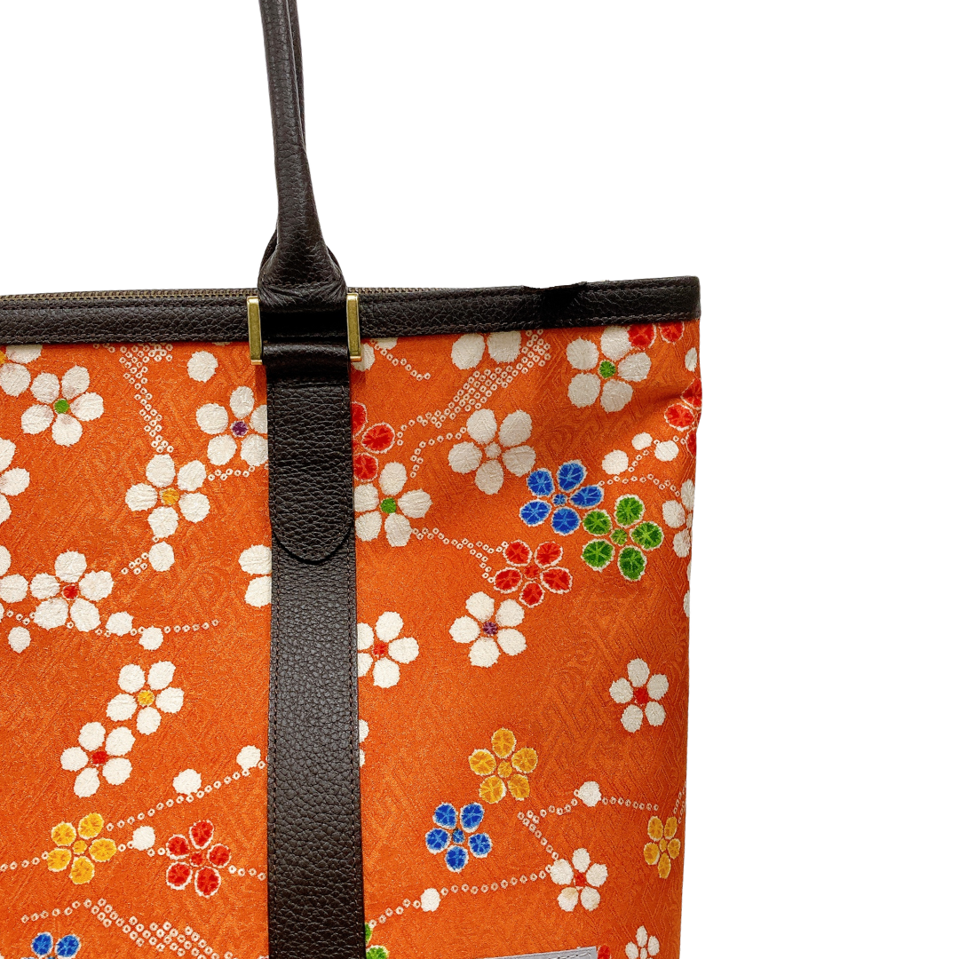 Kimono Leather Tote bag 041 Brown