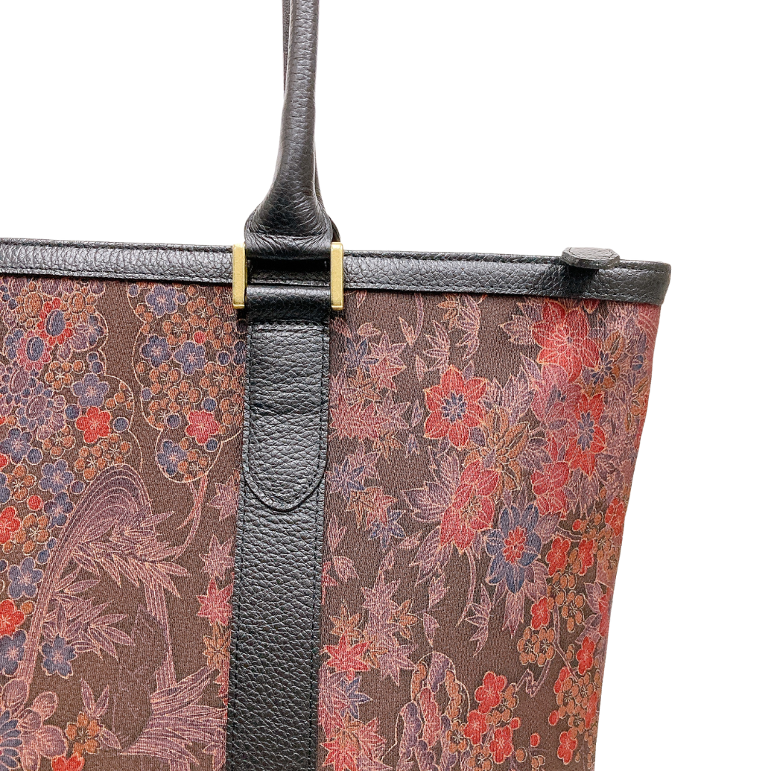 Kimono Leather Tote bag 036 Black