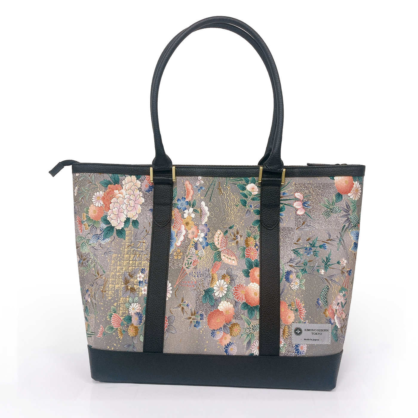 Kimono Leather Tote bag 001 Black