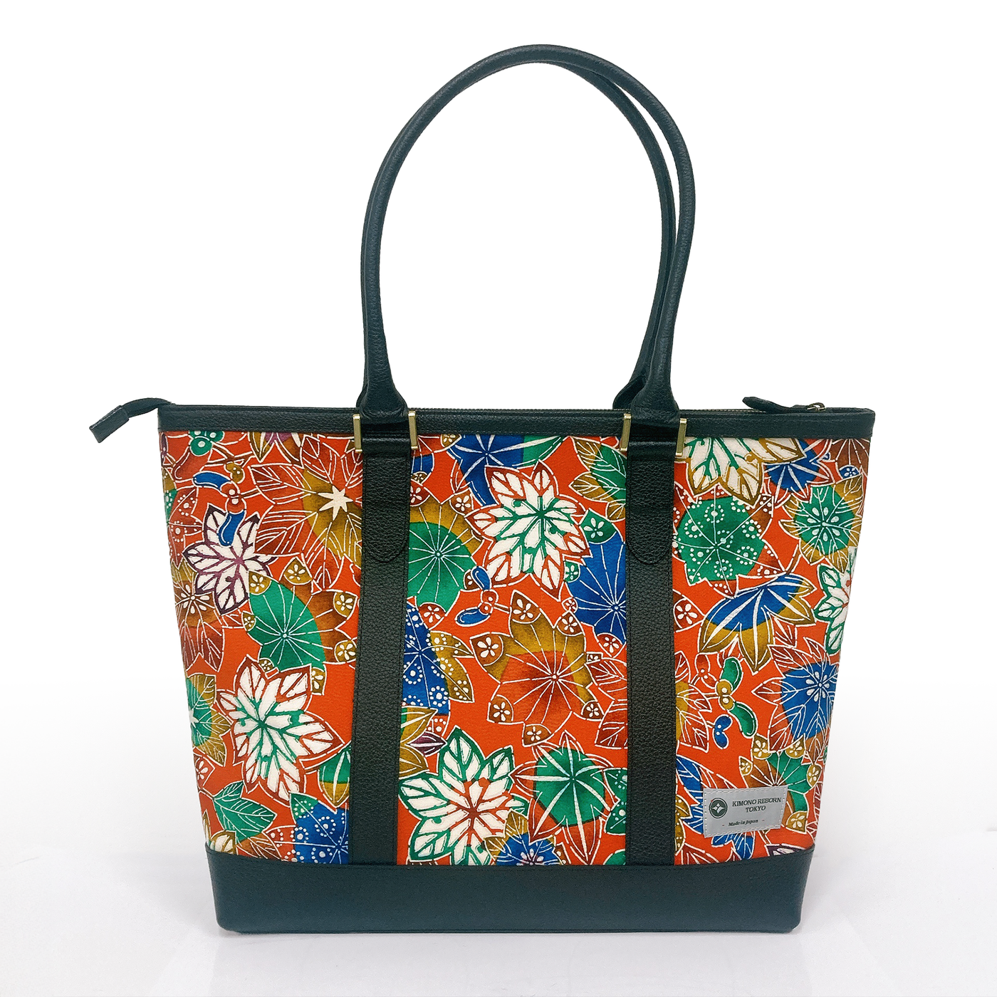 Kimono Leather Tote bag 002 Black