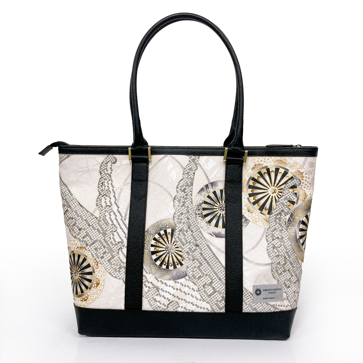 Kimono Leather Tote bag 003 Black