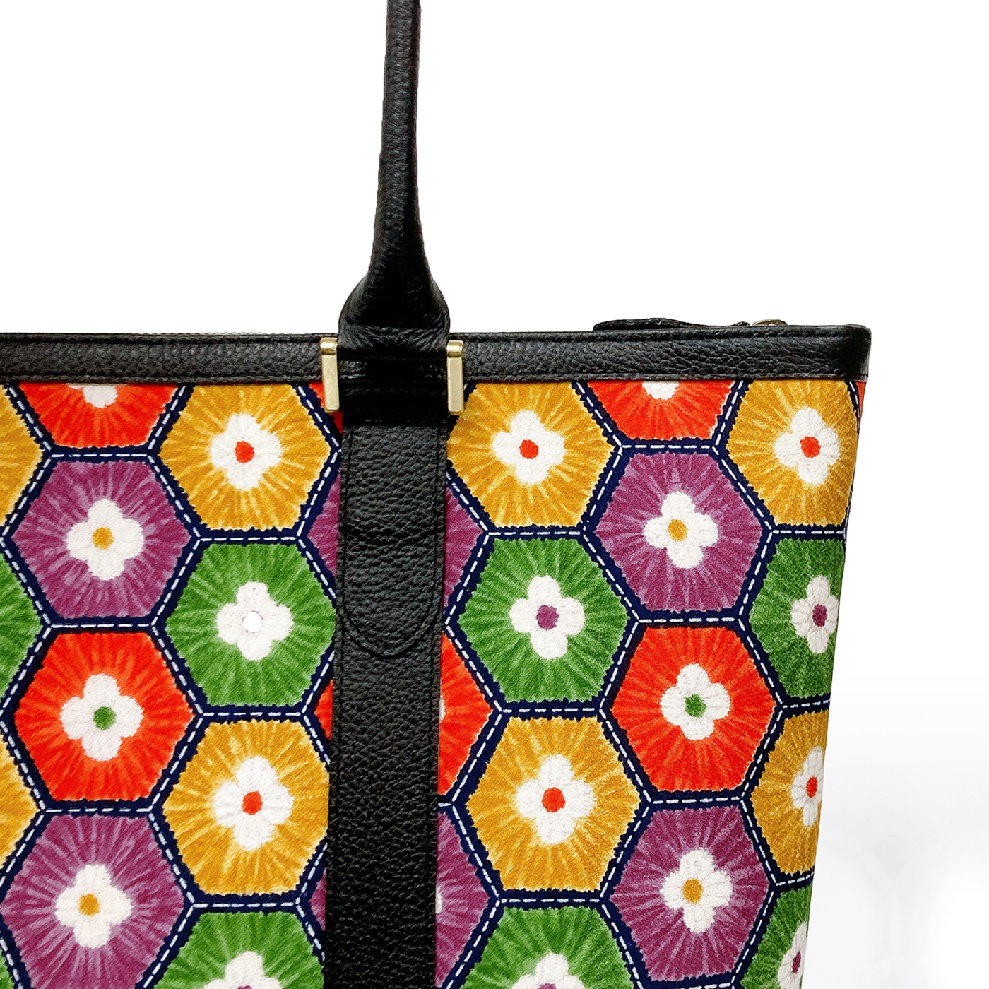 Kimono Leather Tote bag 015 Black