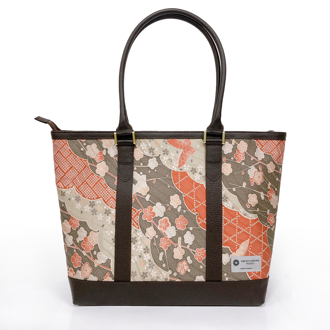 Kimono Leather Tote bag 004 Brown